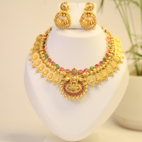 Lakshmi Charm Choker Necklace Set
