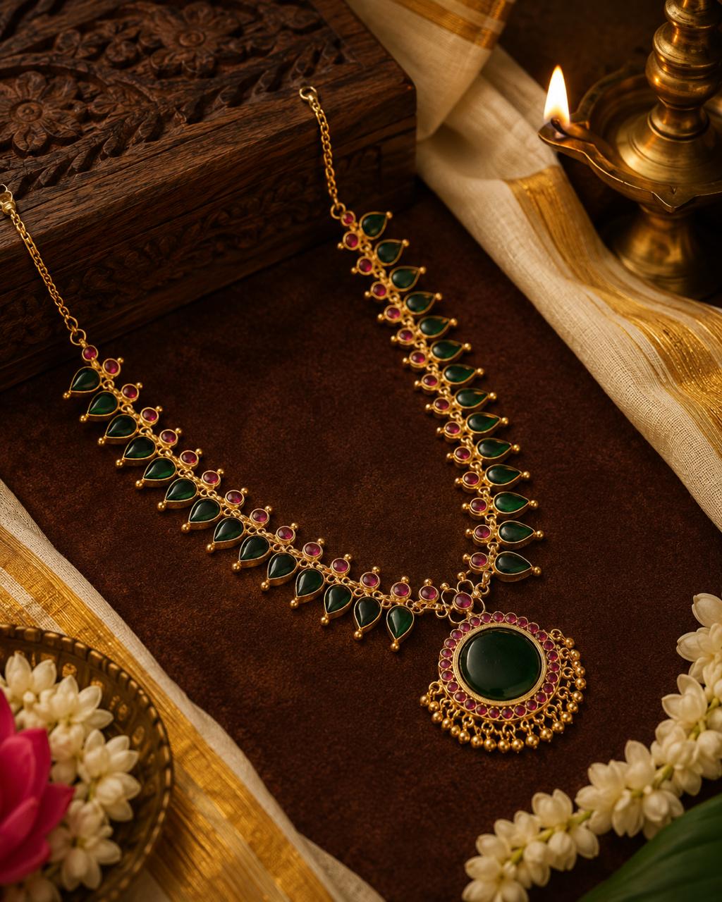 Premium Gopi Necklace – Kerala Traditional Gold-Plated Premium