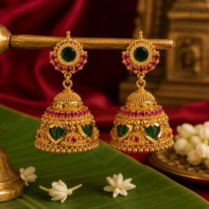 Bridal Palakka Jhumkka 1 — Kerala Traditional Jewellery | Mayukhi Collection