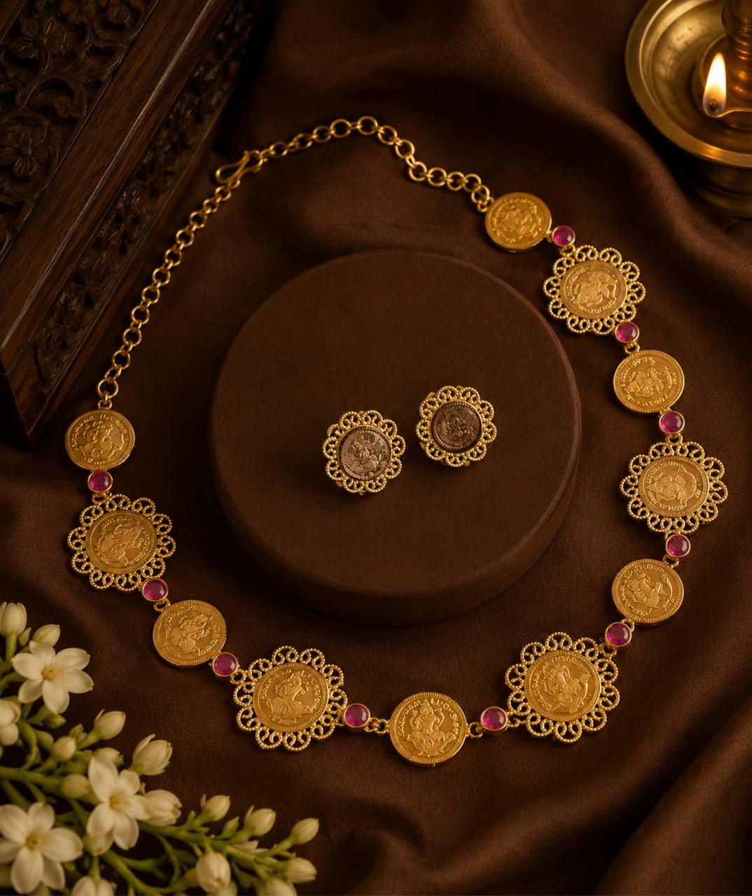 Lakshmi Kaanta Necklace – Traditional Gold-Plated Kerala Temple Jewellery
