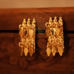 Authentic Kerala Elakkathali Stud Earrings | Gold Plated Ethnic Wear