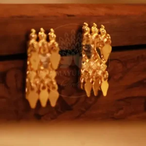Gold Plated Elakkathali Studs Side View