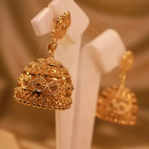 Classic Gold Plated Simple Jhumkas | Elegant Daily Wear