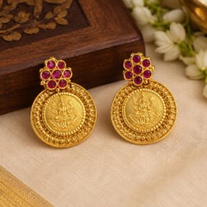 Lekshmi Coin Stud — Kerala Traditional Jewellery | Mayukhi Collection