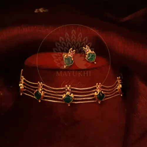 Premium Palakka Choker | Kerala Green Enamel Choker Necklace