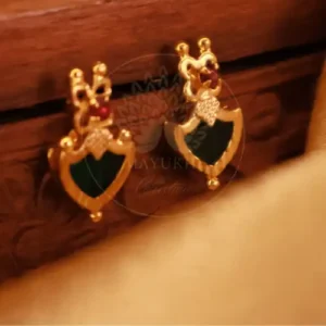 Traditional Green Palakka Studs Side View