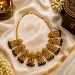 Radhakrishna Necklace – Traditional Temple Gold-Plated Devotional Jewellery — Kerala gold-plated necklace by Mayukhi Collection
