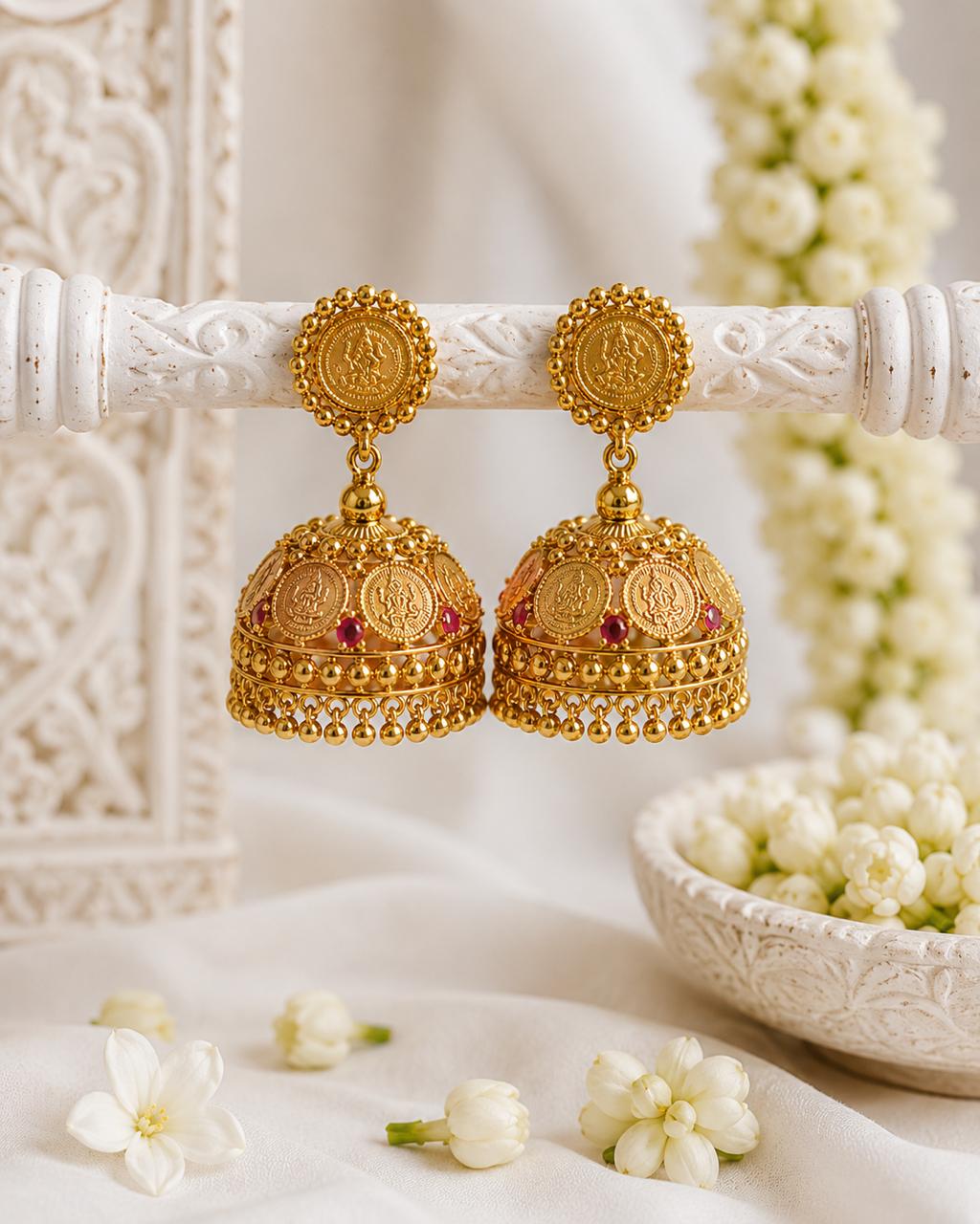 Authentic Kasi Jhumka Earrings | Premium Bridal Ethnic Jewelry