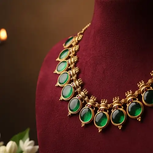 Ananda Necklace premium gold-plated antique finish necklace for festive occasion