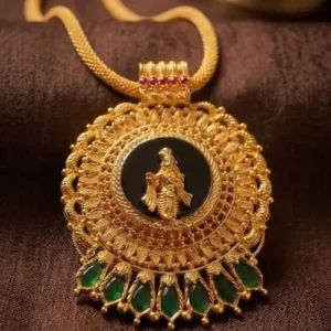 Krishnathulika Pendant Necklace - Lord Krishna Pendant Close-Up Detail View