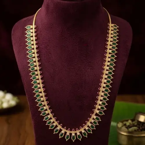Nagapadam Mala – Authentic Kerala Traditional Gold-Plated Long Haram