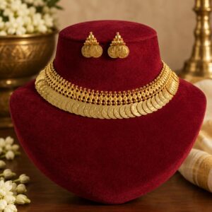 Authentic Addukkukashi Necklace | Kerala Traditional Gold-Plated Jewellery — Kerala gold-plated necklace by Mayukhi Collection