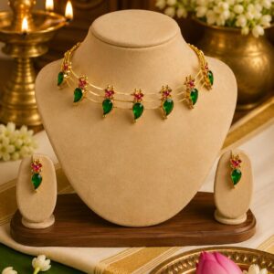 Manga Choker Set | Traditional Mango Design Temple Jewellery for Women