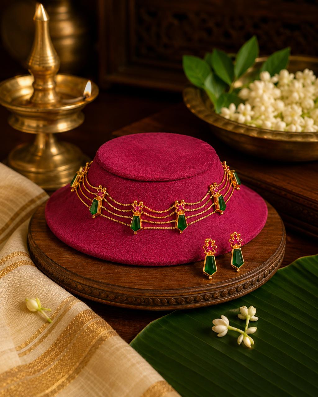 Nagapadam Choker Set | Traditional Kerala Temple Jewellery