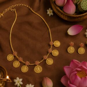 Seven Coin Lekshmi Necklace Set — Kerala Traditional Jewellery | Mayukhi Collection