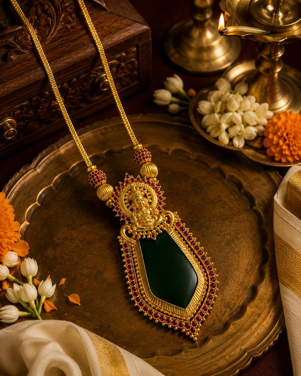 Kathakali Naga Pendant Necklace 2 — Kerala Traditional Jewellery | Mayukhi Collection