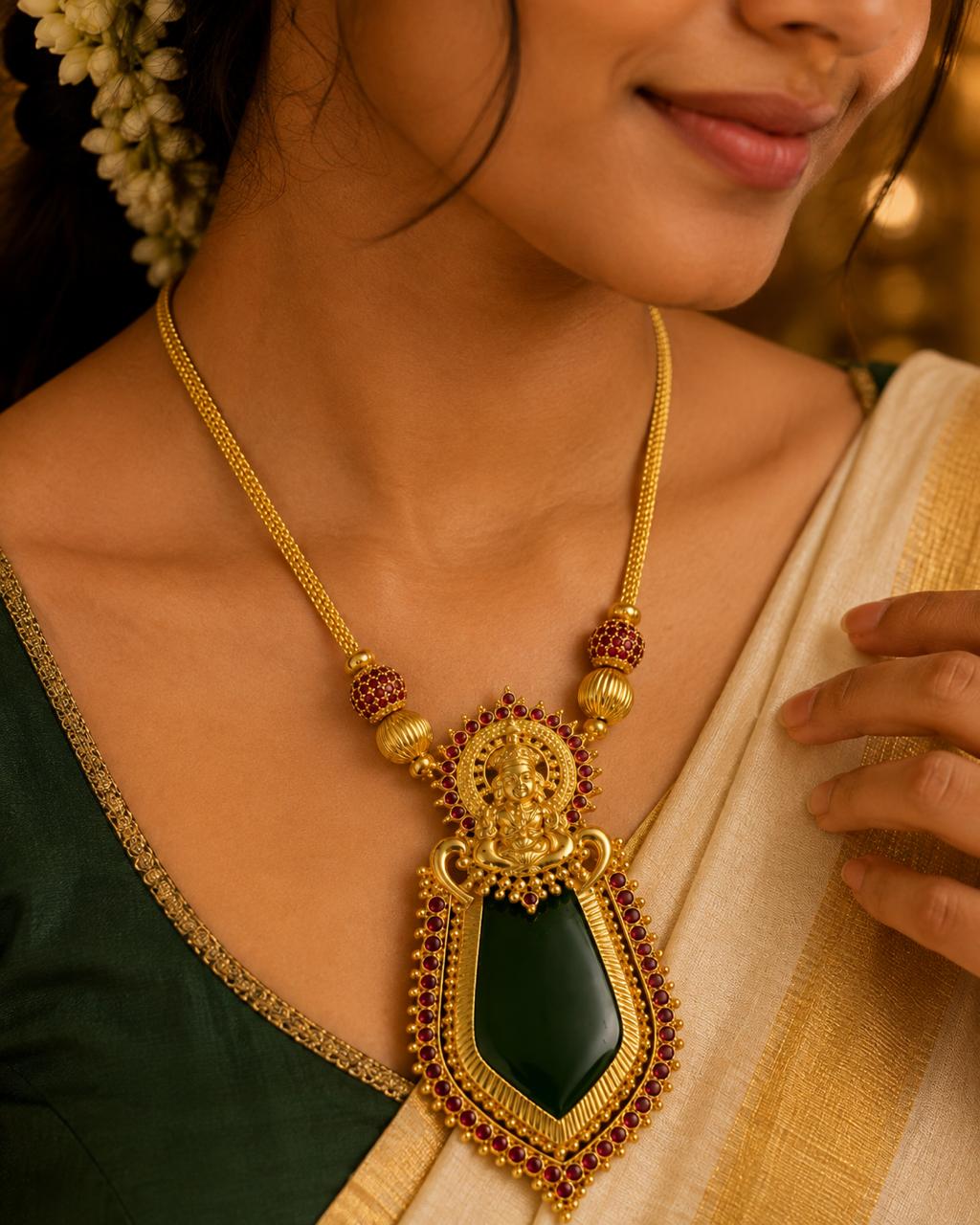 Kathakali Naga Pendant Necklace 3 — Kerala Traditional Jewellery | Mayukhi Collection