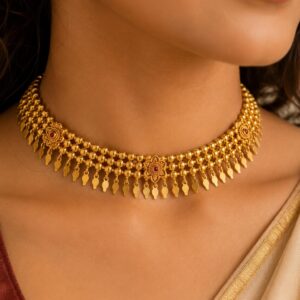 Poothali Choker Necklace | Traditional Kerala Gold Plated Design