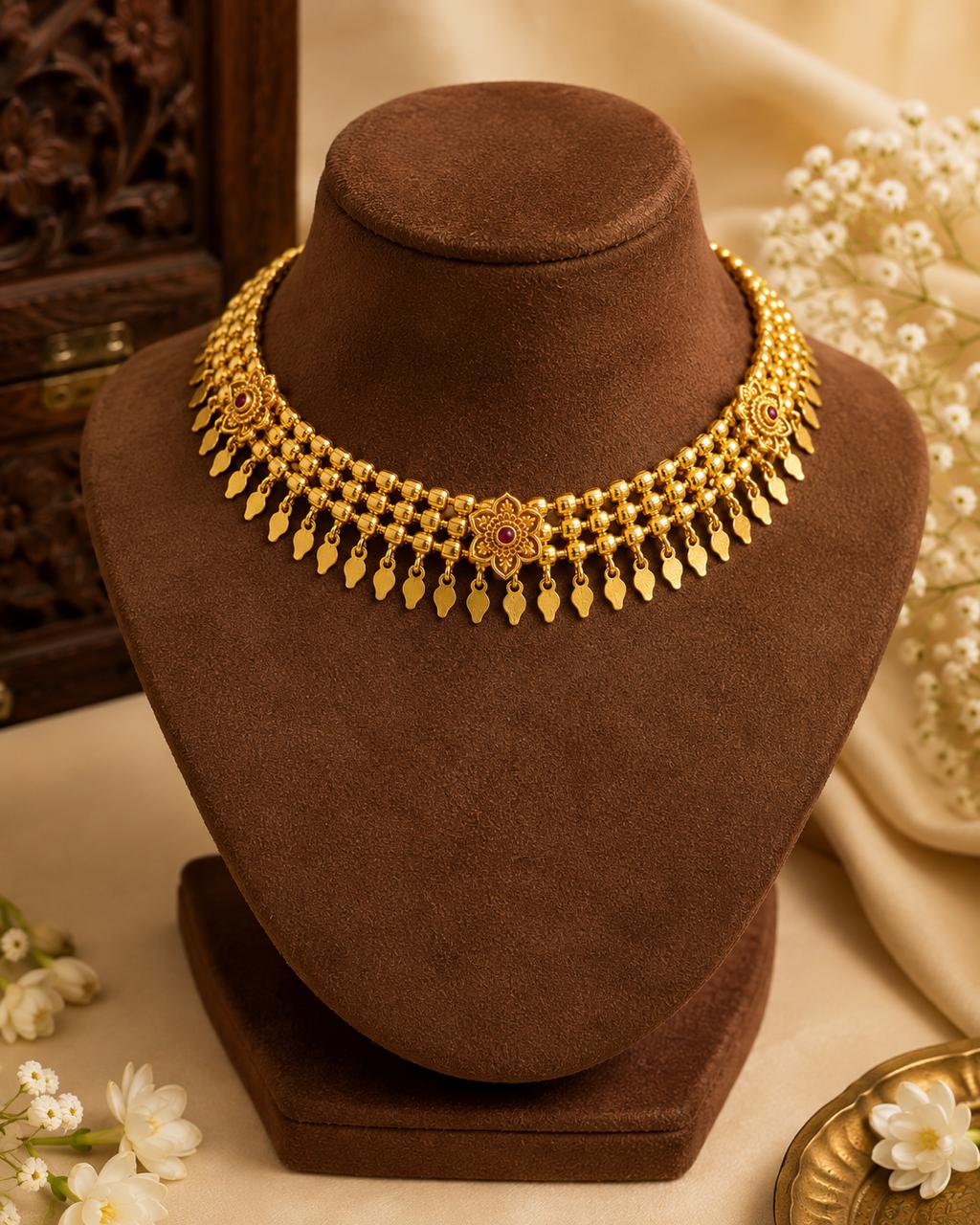 Poothali Choker Necklace Traditional Kerala Jewellery