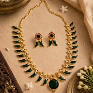 Premium Pulinakham Necklace Set | Royal Kerala Temple Jewellery