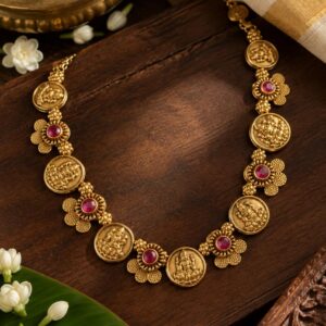 Antique Lekshmi Flower Necklace 1 — Kerala Traditional Jewellery | Mayukhi Collection