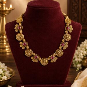 Antique Lekshmi Flower Necklace – Goddess Lakshmi Temple Jewellery