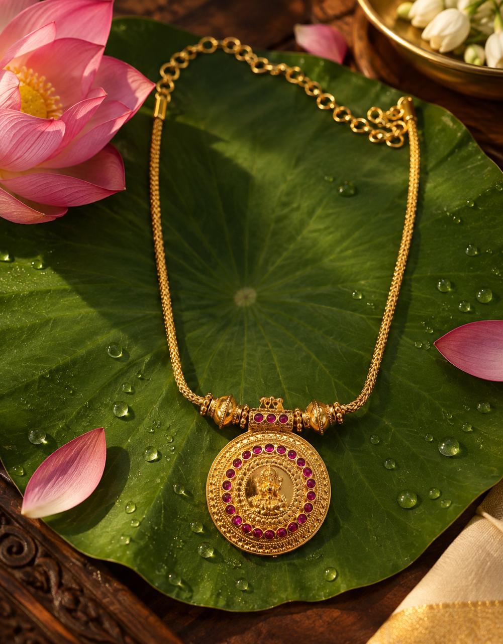 Parinaya Lakshmi Pendant Necklace – Gold Temple Jewellery