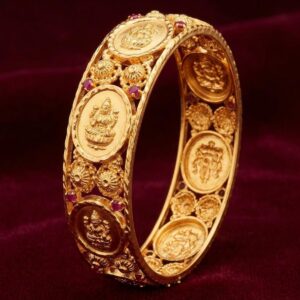 Ashtalakshmi Bangle (Pattern 1)– Eight Lakshmi Gold-Plated Kerala Temple Bangle