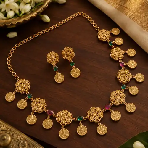 Swarnalakshmi Necklace Set 2 500×500 — Kerala Traditional Jewellery | Mayukhi Collection